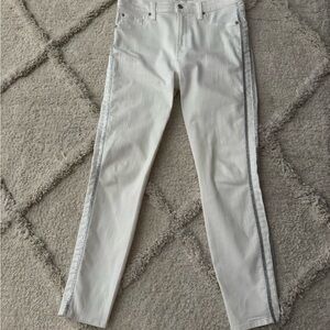 Stylish White Jeans with Silver Accents